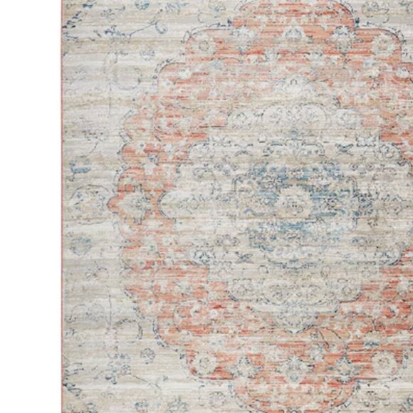 allen + roth Farren 5 X 7 (ft) Beige/Red Indoor Medallion Area Rug - Picture 4 of 7
